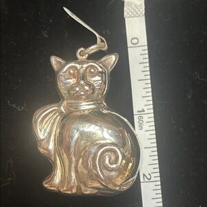 .925 Silver Puffy Cat Pendant